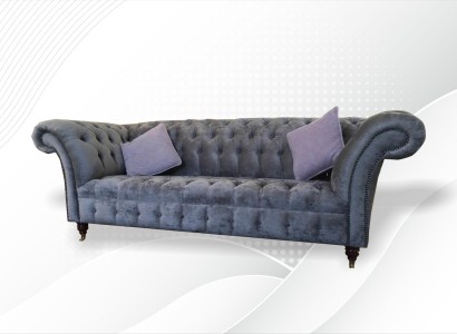 Chesterfield 3-местный XXL обиванный диван, угловой диван-книжка, гарнитура Big Couchen, серая, новая